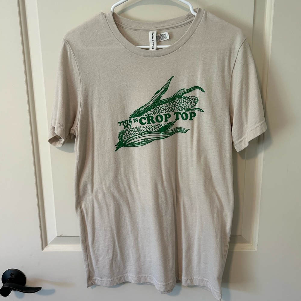 “This is my crop top” corn graphic tee